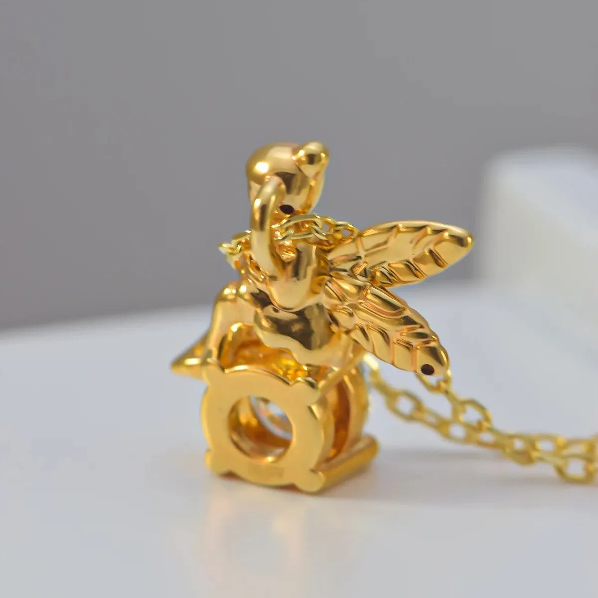 1.0 Ct Round Diamond Tinkerbell Pendant Necklace