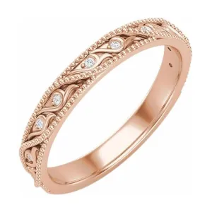 14K Rose .05 CTW Diamond Anniversary Band