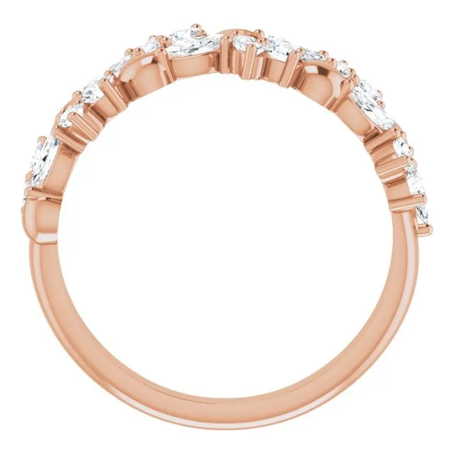 14K Rose 3/4 CTW Diamond Anniversary Band