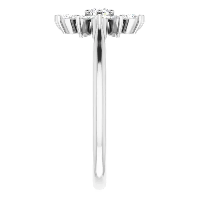 14K White 1/2 CTW Diamond Vintage-Inspired Ring