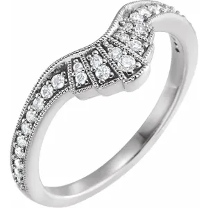 14K White 1/5 CTW Diamond Contour Band