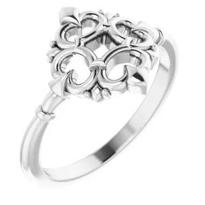14K White Vintage-Inspired Ring