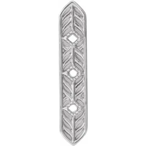 14K White Vintage-Inspired Vertical Bar Pendant