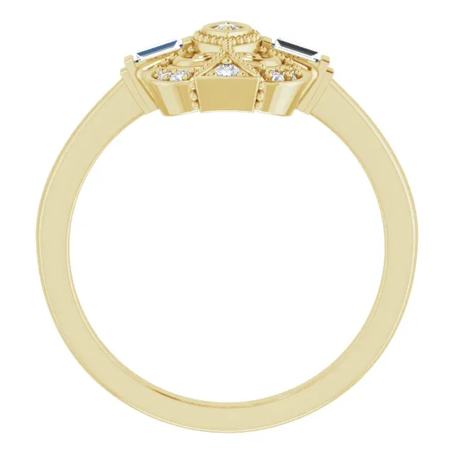 14K Yellow 1/6 CTW Diamond Vintage-Inspired Ring