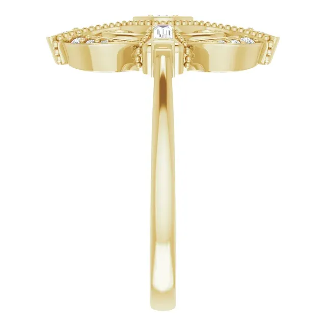 14K Yellow 1/6 CTW Diamond Vintage-Inspired Ring