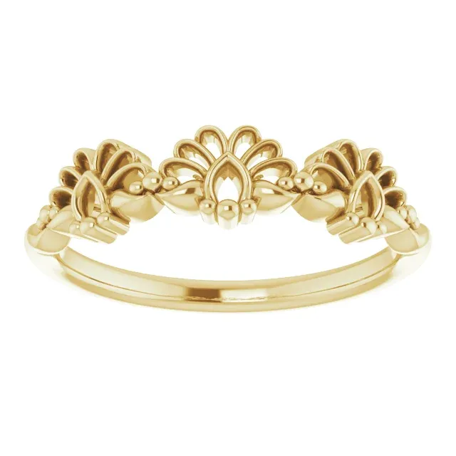 14K Yellow Vintage-Inspired Stackable Ring