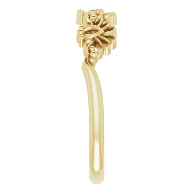 14K Yellow Vintage-Inspired Stackable Ring