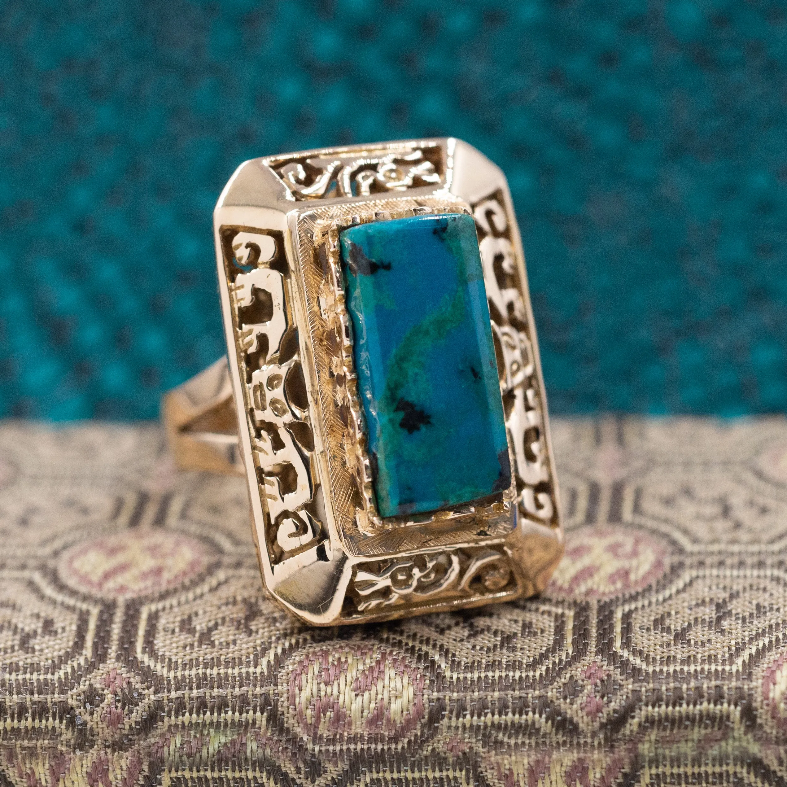 18k Mayan-Inspired Cocktail Ring