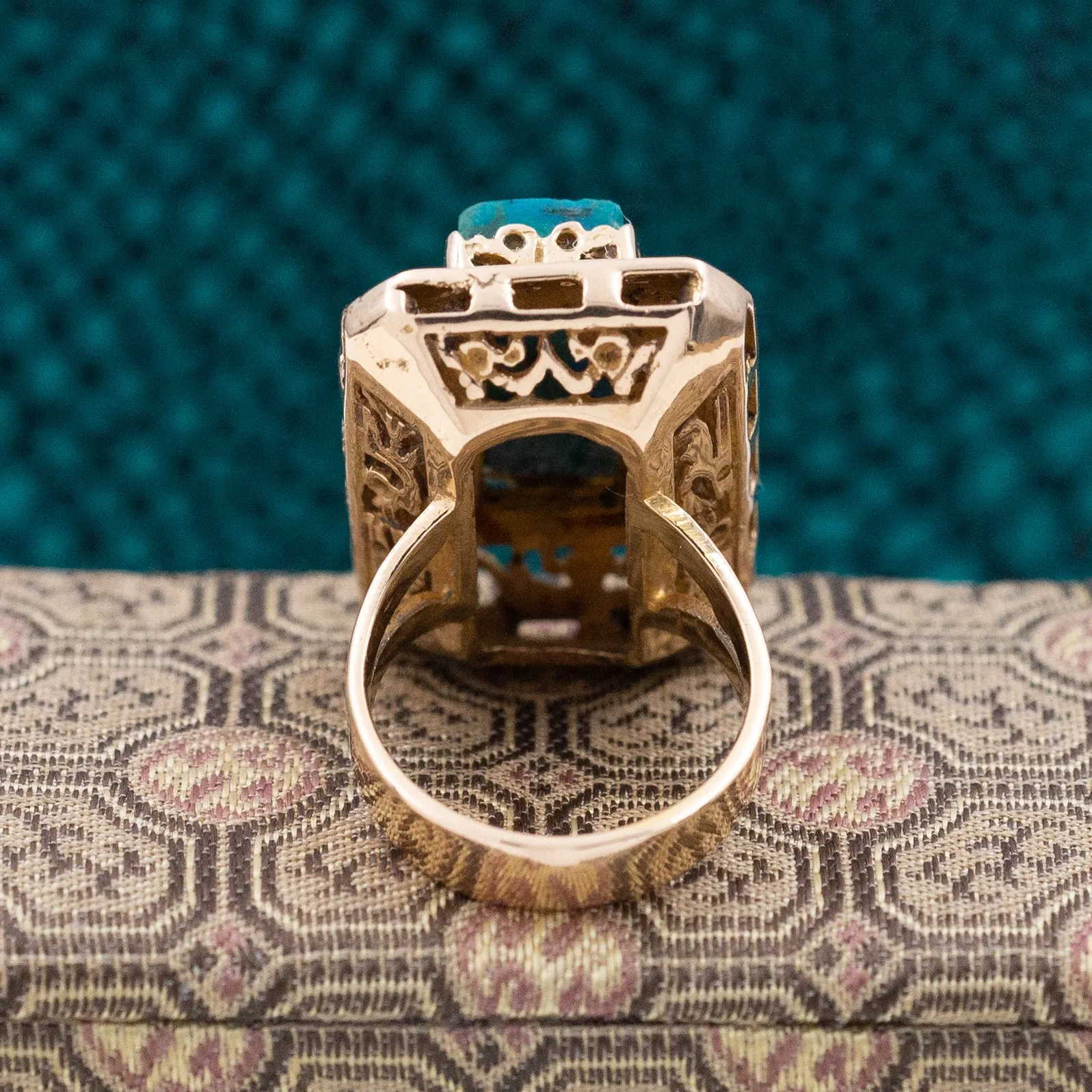 18k Mayan-Inspired Cocktail Ring