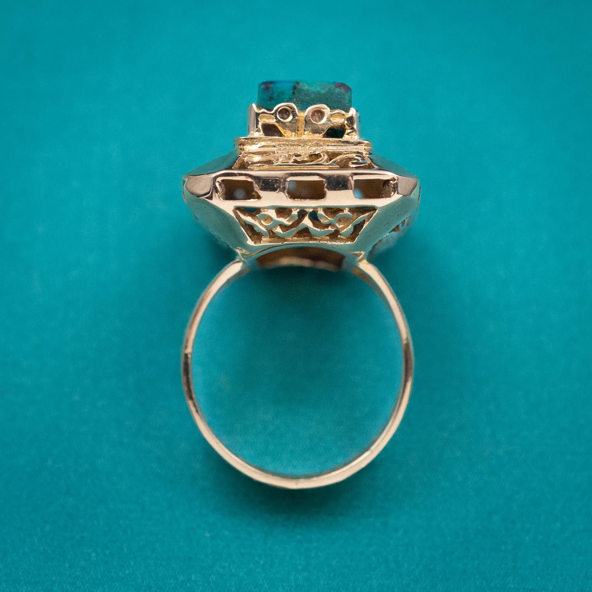 18k Mayan-Inspired Cocktail Ring