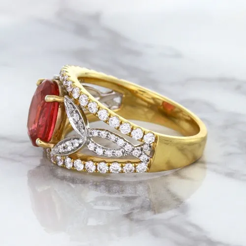 2.31ct Oval Spinel Ring with Diamond Accents in 18K Rose Gold