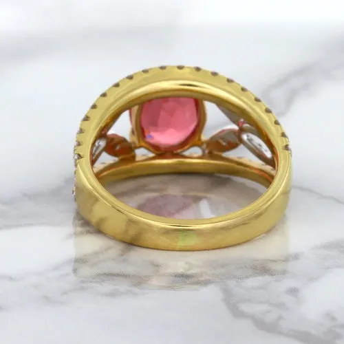 2.31ct Oval Spinel Ring with Diamond Accents in 18K Rose Gold