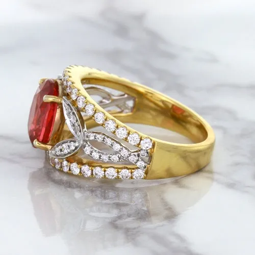 2.31ct Oval Spinel Ring with Diamond Accents in 18K Rose Gold