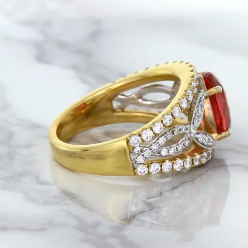 2.31ct Oval Spinel Ring with Diamond Accents in 18K Rose Gold