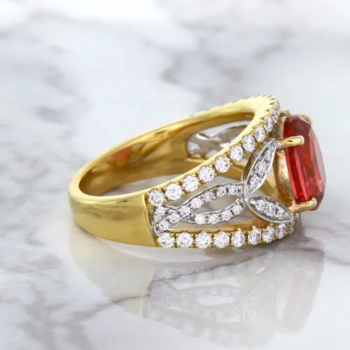 2.31ct Oval Spinel Ring with Diamond Accents in 18K Rose Gold