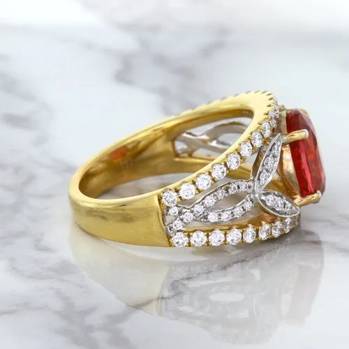 2.31ct Oval Spinel Ring with Diamond Accents in 18K Rose Gold