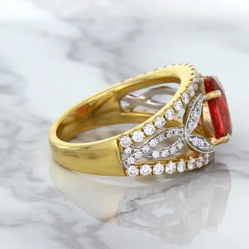 2.31ct Oval Spinel Ring with Diamond Accents in 18K Rose Gold