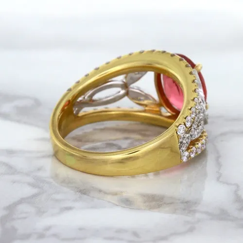 2.31ct Oval Spinel Ring with Diamond Accents in 18K Rose Gold