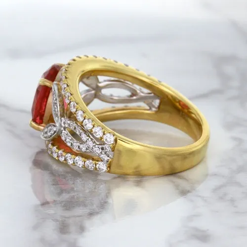 2.31ct Oval Spinel Ring with Diamond Accents in 18K Rose Gold