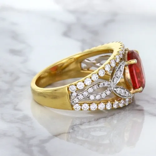 2.31ct Oval Spinel Ring with Diamond Accents in 18K Rose Gold