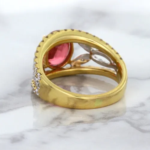 2.31ct Oval Spinel Ring with Diamond Accents in 18K Rose Gold