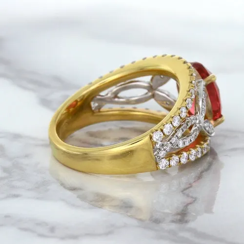 2.31ct Oval Spinel Ring with Diamond Accents in 18K Rose Gold