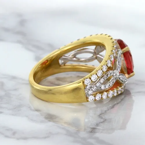 2.31ct Oval Spinel Ring with Diamond Accents in 18K Rose Gold