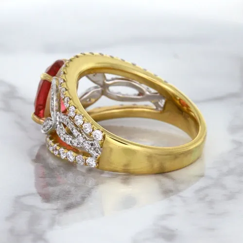 2.31ct Oval Spinel Ring with Diamond Accents in 18K Rose Gold