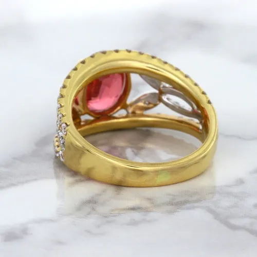 2.31ct Oval Spinel Ring with Diamond Accents in 18K Rose Gold