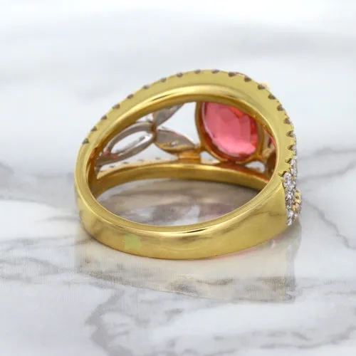 2.31ct Oval Spinel Ring with Diamond Accents in 18K Rose Gold