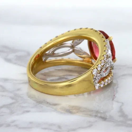 2.31ct Oval Spinel Ring with Diamond Accents in 18K Rose Gold