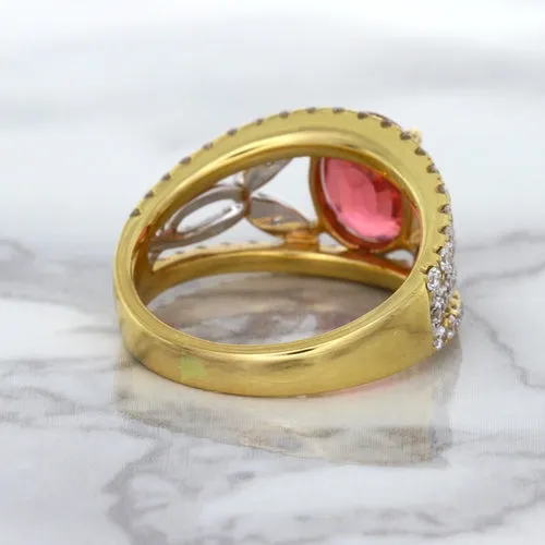 2.31ct Oval Spinel Ring with Diamond Accents in 18K Rose Gold