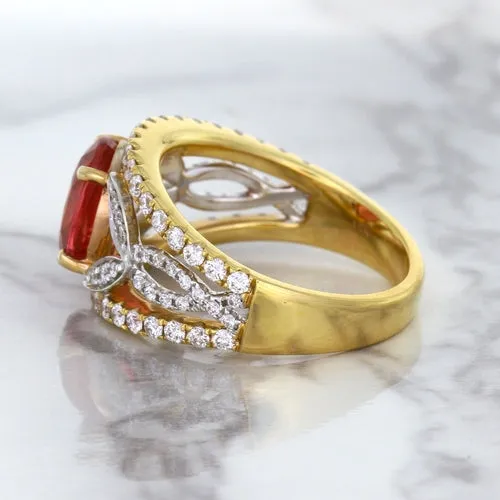 2.31ct Oval Spinel Ring with Diamond Accents in 18K Rose Gold