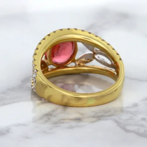 2.31ct Oval Spinel Ring with Diamond Accents in 18K Rose Gold