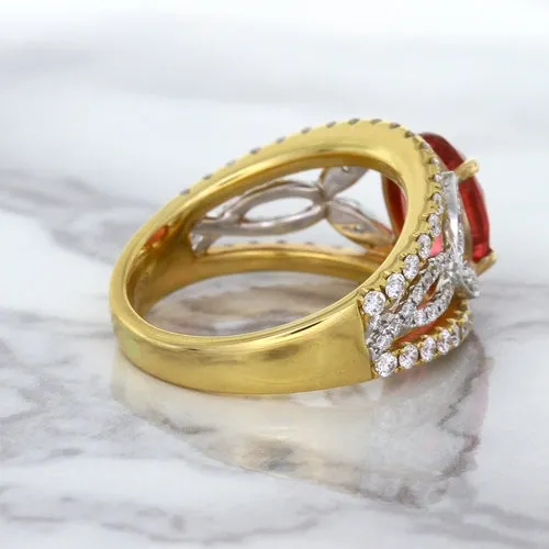 2.31ct Oval Spinel Ring with Diamond Accents in 18K Rose Gold