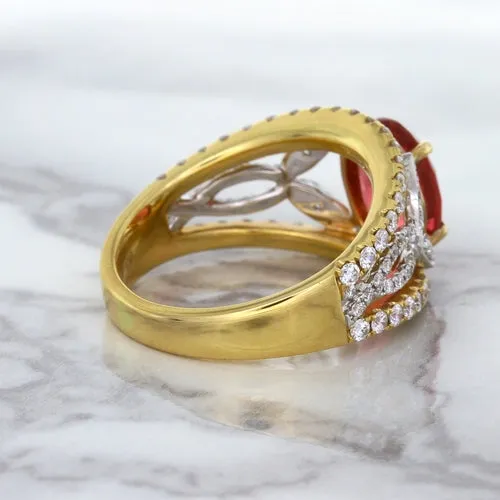 2.31ct Oval Spinel Ring with Diamond Accents in 18K Rose Gold