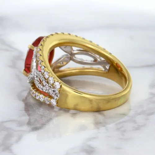 2.31ct Oval Spinel Ring with Diamond Accents in 18K Rose Gold