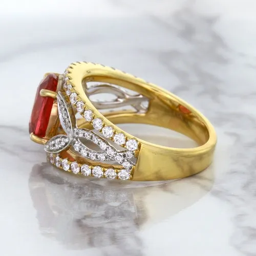 2.31ct Oval Spinel Ring with Diamond Accents in 18K Rose Gold