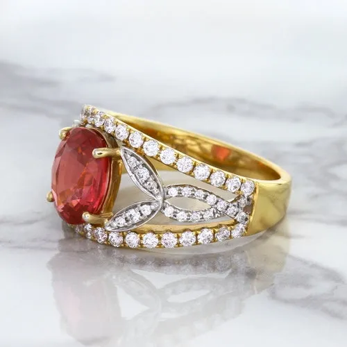 2.31ct Oval Spinel Ring with Diamond Accents in 18K Rose Gold