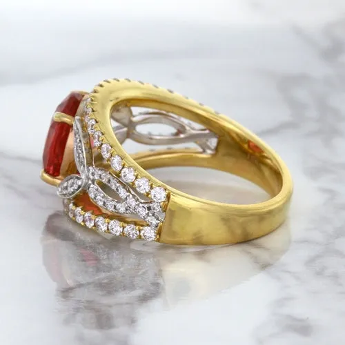 2.31ct Oval Spinel Ring with Diamond Accents in 18K Rose Gold