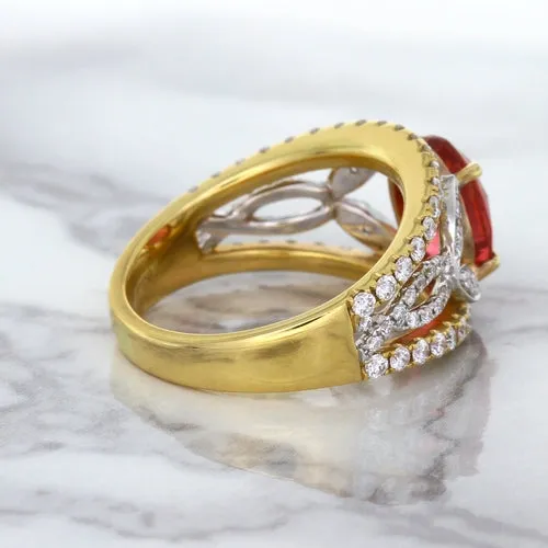 2.31ct Oval Spinel Ring with Diamond Accents in 18K Rose Gold