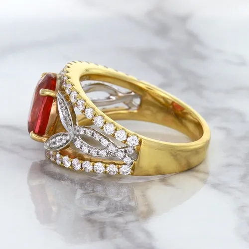 2.31ct Oval Spinel Ring with Diamond Accents in 18K Rose Gold