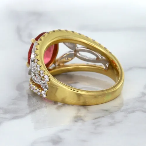 2.31ct Oval Spinel Ring with Diamond Accents in 18K Rose Gold