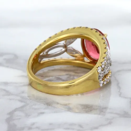 2.31ct Oval Spinel Ring with Diamond Accents in 18K Rose Gold