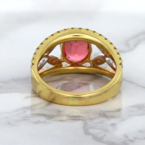 2.31ct Oval Spinel Ring with Diamond Accents in 18K Rose Gold