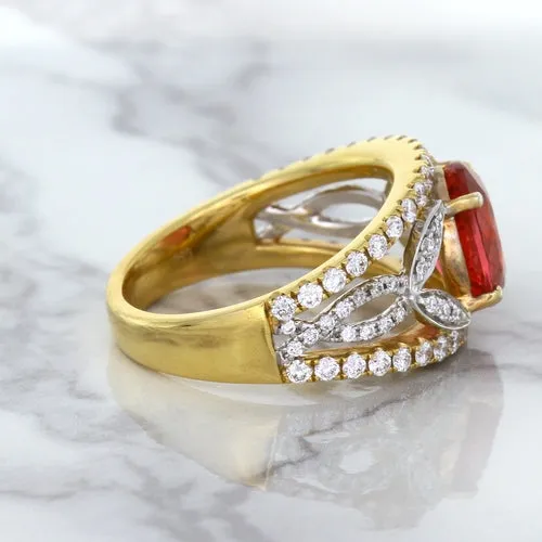 2.31ct Oval Spinel Ring with Diamond Accents in 18K Rose Gold