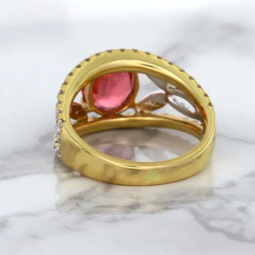 2.31ct Oval Spinel Ring with Diamond Accents in 18K Rose Gold