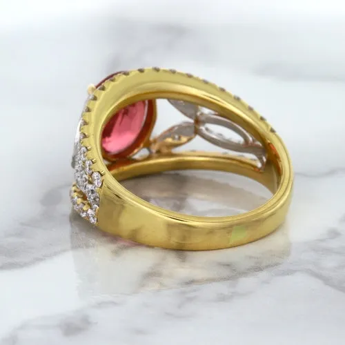 2.31ct Oval Spinel Ring with Diamond Accents in 18K Rose Gold