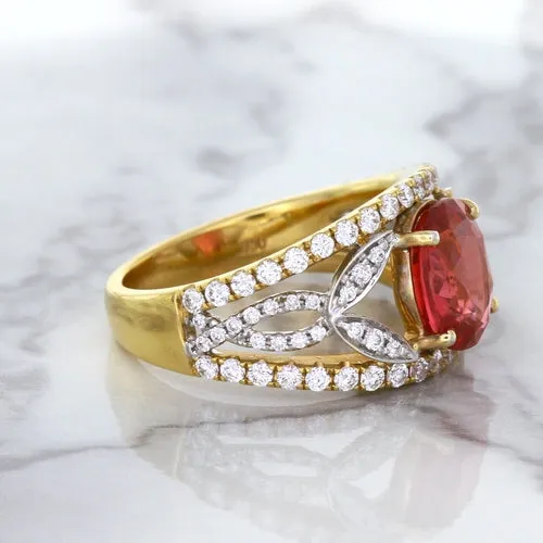 2.31ct Oval Spinel Ring with Diamond Accents in 18K Rose Gold
