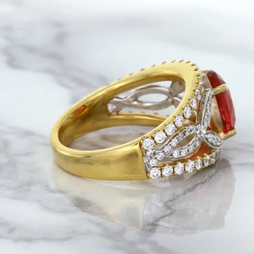 2.31ct Oval Spinel Ring with Diamond Accents in 18K Rose Gold